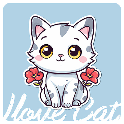 동물 한마리 동물캐릭터 하늘색 일러스트 앉기 사람없음 귀여움 고양이 고양이캐릭터 일러캐릭터 AI파일 캐릭터 1 컨셉 포유류 모션 파란색 반려동물 파일형식 벡터