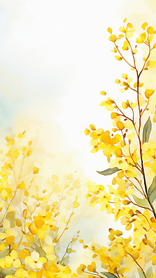 JPG 백그라운드 일러스트 수채화 따뜻함 풍경 사람없음 여름 노란색 봄 개나리 화사함 봄배경 국내일러스트 AI일러스트 AI콘텐츠 계절 꽃 컬러 컨셉 파일형식