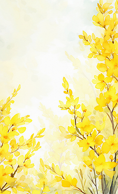 JPG 백그라운드 일러스트 수채화 따뜻함 풍경 사람없음 여름 노란색 봄 개나리 화사함 봄배경 국내일러스트 AI일러스트 AI콘텐츠 계절 꽃 컬러 컨셉 파일형식