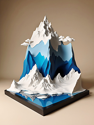 JPG 편집이미지 자연 풍경 사람없음 파란색 3D 얼음 흰색 눈 북극 입체 디지털합성 빙하 점토 편집소스 설산 편집3D AI컴퓨터그래픽 AI콘텐츠 자연요소 컬러 날씨 산 극지방 생태계 파일형식