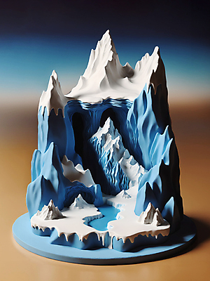 JPG 편집이미지 자연 풍경 사람없음 파란색 3D 얼음 흰색 눈 북극 입체 디지털합성 빙하 점토 편집소스 설산 편집3D AI컴퓨터그래픽 AI콘텐츠 자연요소 컬러 날씨 산 극지방 생태계 파일형식