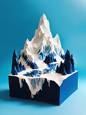 JPG 편집이미지 자연 풍경 사람없음 파란색 3D 얼음 흰색 눈 북극 입체 디지털합성 빙하 점토 편집소스 설산 편집3D AI컴퓨터그래픽 AI콘텐츠 자연요소 컬러 날씨 산 극지방 생태계 파일형식