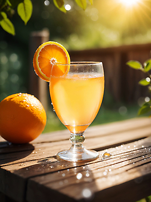 JPG 편집이미지 음료 오렌지 과일 나뭇잎 잔 사람없음 컵 디지털합성 나무탁자 에이드 오렌지에이드 편집소스 편집실사 AI포토 AI콘텐츠 식기 잎 탁자 CG 파일형식