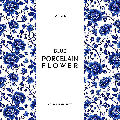 PSD 식물 편집이미지 문양 꽃 줄기 잎 패턴 사람없음 파란색 화려 고급 보테니컬아트 이미지편집 컬러 컨셉 무늬 파일형식