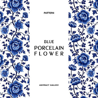 PSD 식물 편집이미지 문양 꽃 줄기 잎 패턴 사람없음 파란색 화려 고급 보테니컬아트 이미지편집 컬러 컨셉 무늬 파일형식
