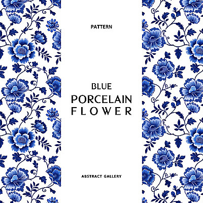 PSD 식물 편집이미지 문양 꽃 줄기 잎 패턴 사람없음 파란색 화려 고급 보테니컬아트 이미지편집 컬러 컨셉 무늬 파일형식