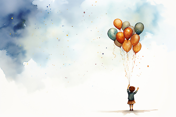 JPG 전신 남자 어린이 일러스트 하늘 수채화 한명 서기 소년 만세 분위기 풍선 소년한명만 동심 국내일러스트 AI일러스트 AI콘텐츠 1 컨셉 모션 사람 남자한명만 소년만 파일형식