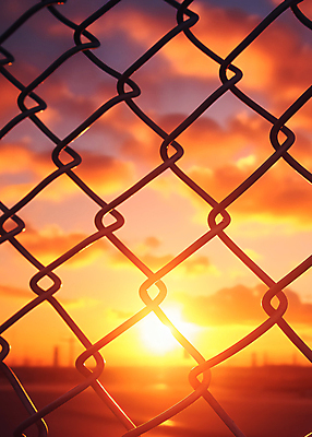 JPG 구름 편집이미지 하늘 사람없음 노을 일몰 그물 분위기 철조망 편집실사 AI포토 AI콘텐츠 자연요소 컨셉 CG 파일형식