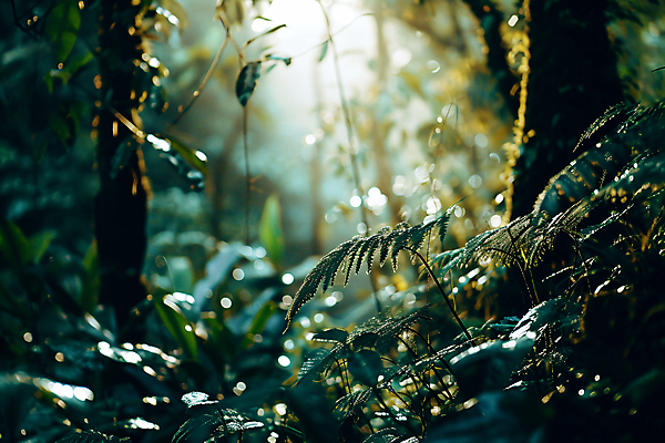 JPG 나무 편집이미지 자연 열대 풍경 사람없음 초록색 빛 숲속 신비 열대우림 울창 편집실사 AI포토 AI콘텐츠 식물 컬러 컨셉 숲 CG 생태계 파일형식