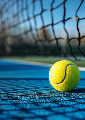 JPG 편집이미지 취미 사람없음 파란색 테니스 테니스장 테니스공 편집실사 AI포토 AI콘텐츠 컬러 공 스포츠시설 구기 테니스용품 CG 파일형식