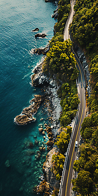 JPG 편집이미지 길 바다 자연 풍경 해변 사람없음 야외 고속도로 해안도로 편집실사 AI포토 AI콘텐츠 도로 CG 생태계 파일형식