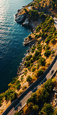 JPG 편집이미지 길 바다 자연 풍경 해변 사람없음 야외 고속도로 해안도로 편집실사 AI포토 AI콘텐츠 도로 CG 생태계 파일형식