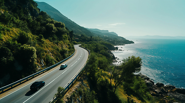 JPG 편집이미지 길 바다 자연 풍경 해변 사람없음 야외 고속도로 해안도로 편집실사 AI포토 AI콘텐츠 도로 CG 생태계 파일형식