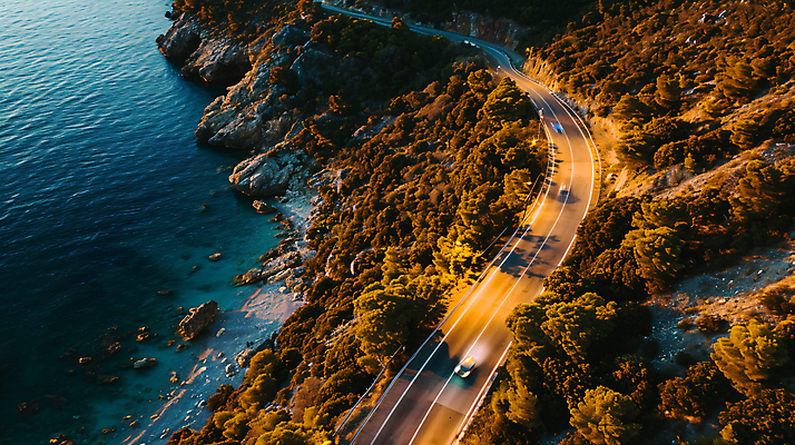 JPG 편집이미지 길 바다 자연 풍경 해변 사람없음 야외 고속도로 해안도로 편집실사 AI포토 AI콘텐츠 도로 CG 생태계 파일형식