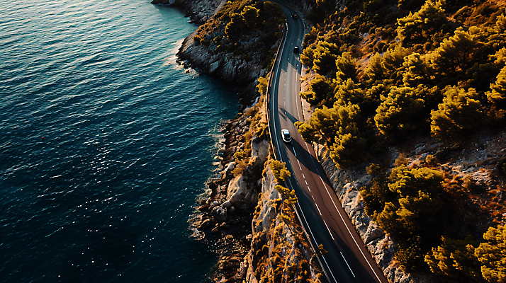 JPG 편집이미지 길 바다 자연 풍경 해변 사람없음 야외 고속도로 해안도로 편집실사 AI포토 AI콘텐츠 도로 CG 생태계 파일형식