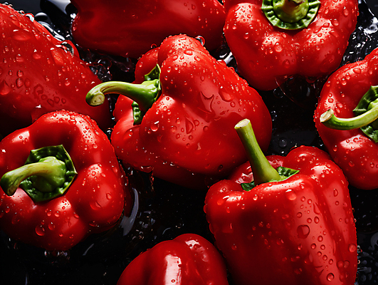 JPG 스튜디오촬영 편집이미지 피망 사람없음 빨간색 물방울 신선 편집실사 AI포토 AI콘텐츠 컬러 채소 실내 CG 파일형식
