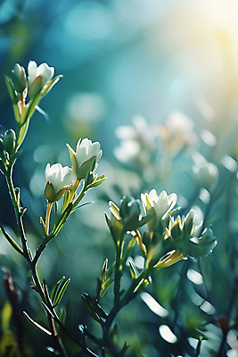 JPG 편집이미지 꽃 잎 자연 사람없음 환경 흰색 분위기 디지털합성 편집실사 AI포토 AI콘텐츠 식물 컬러 컨셉 CG 생태계 파일형식