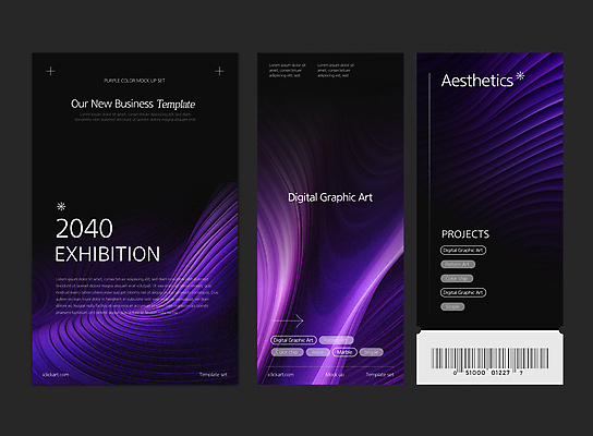 템플릿 배너 배너템플릿 백그라운드 패턴 추상 팜플렛 사람없음 세트 보라색 전시회 바코드 기하학 이미지템플릿 AI파일 컬러 무늬 전시 파일형식 벡터