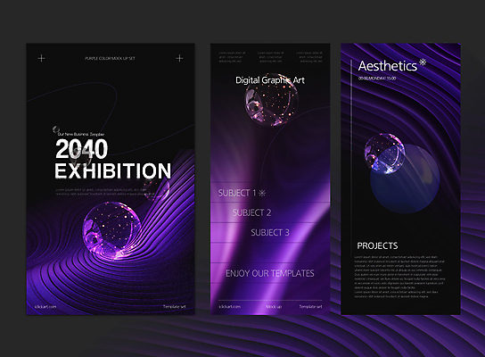 템플릿 배너 배너템플릿 백그라운드 패턴 추상 팜플렛 사람없음 세트 보라색 물방울 전시회 기하학 이미지템플릿 AI파일 컬러 무늬 전시 파일형식 벡터
