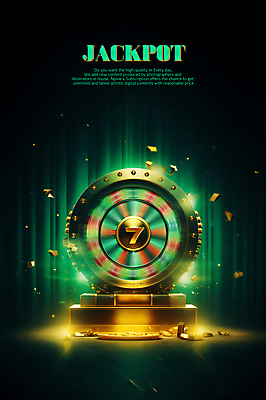 PSD 편집이미지 버튼 사람없음 초록색 빛 반짝임 어둠 기계 커튼 도박 카지노 금괴 슬롯머신 잭팟 이미지편집 컬러 모션 황금 파일형식