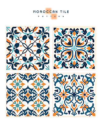 도형 문양 무늬 패턴 일러스트 추상 사람없음 파란색 사각형 주황색 타일 정사각형 기하학 복잡 국내일러스트 AI파일 컬러 컨셉 파일형식 벡터