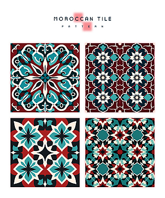 도형 문양 무늬 패턴 일러스트 추상 사람없음 빨간색 사각형 타일 정사각형 청록색 기하학 복잡 국내일러스트 AI파일 컬러 컨셉 파일형식 벡터