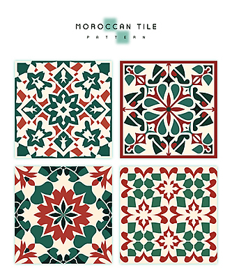 도형 문양 무늬 패턴 일러스트 추상 사람없음 빨간색 초록색 사각형 타일 정사각형 기하학 복잡 국내일러스트 AI파일 컬러 컨셉 파일형식 벡터