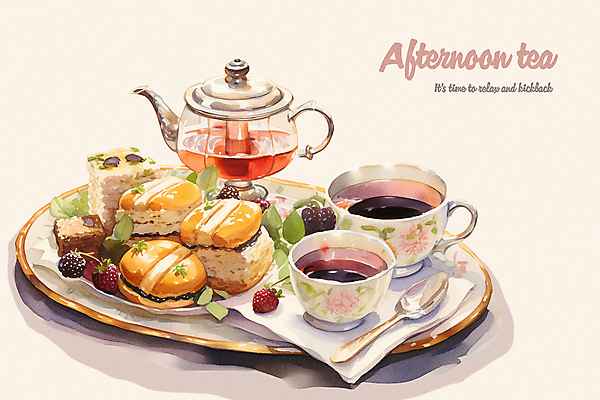 PSD 접시 음식 잎 일러스트 티타임 디저트 수채화 사람없음 차 찻잔 티스푼 찻주전자 컵받침 냅킨 베리 다과 티세트 국내일러스트 식물 식기 음료 과일 주전자 휴식 잔 차_음료 세트 숟가락 받침대 파일형식