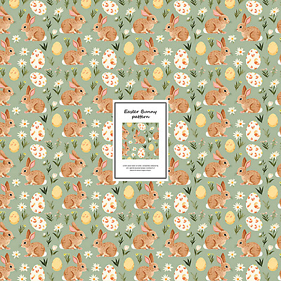 PSD 편집이미지 꽃 잎 패턴 사람없음 장식 초록색 패턴백그라운드 토끼 빈티지 부활절계란 아기자기 이미지편집 식물 컬러 백그라운드 컨셉 무늬 포유류 부활절 반려동물 계란 파일형식
