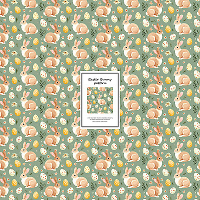 PSD 편집이미지 꽃 잎 패턴 사람없음 초록색 노란색 귀여움 패턴백그라운드 토끼 빈티지 부활절계란 아기자기 이미지편집 식물 컬러 백그라운드 컨셉 무늬 포유류 부활절 반려동물 계란 파일형식