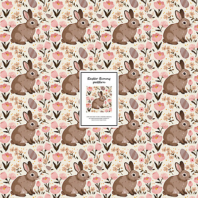 PSD 편집이미지 꽃 패턴 사람없음 귀여움 검은색 패턴백그라운드 토끼 빈티지 부활절계란 아기자기 이미지편집 식물 컬러 백그라운드 컨셉 무늬 포유류 부활절 반려동물 계란 파일형식