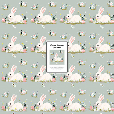 PSD 편집이미지 디자인 꽃 잎 패턴 사람없음 장식 패턴백그라운드 토끼 빈티지 부활절계란 파스텔 민트색 아기자기 이미지편집 식물 컬러 백그라운드 컨셉 무늬 포유류 학용품 부활절 반려동물 계란 파일형식