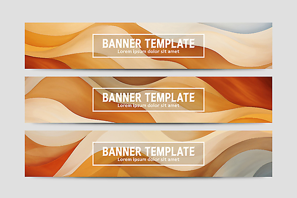 템플릿 배너 배너템플릿 물결 백그라운드 곡선 추상 사람없음 세트 갈색 현수막 웨이브 AI파일 선 컬러 무늬 파일형식 벡터