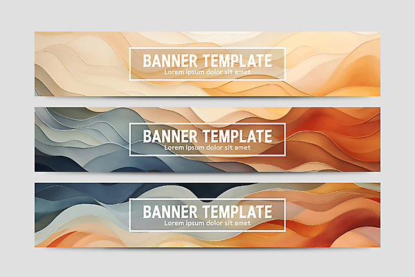 템플릿 배너 배너템플릿 물결 백그라운드 곡선 추상 사람없음 세트 갈색 현수막 남색 웨이브 베이지색 AI파일 선 컬러 무늬 파일형식 벡터