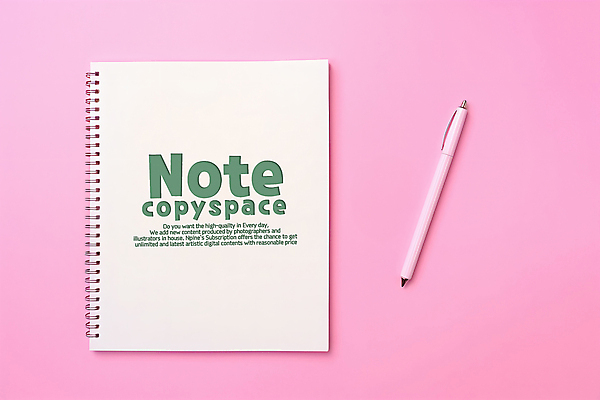 PSD 편집이미지 종이 사람없음 펜 스프링노트 카피스페이스 이미지편집 필기구 공책 공백 파일형식