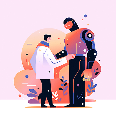 전신 라이프스타일 남자 행복 과학 일러스트 미래 기술 정보기술 한명 성인 빨간색 친구 마주보기 과학기술 로봇 공학 성인남자한명만 AI_인공지능 국내일러스트 AI파일 1 교육 감정 컬러 컨셉 관계 모션 사람 생활 남자한명만 성인남자만 파일형식 벡터