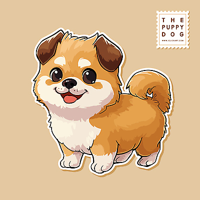동물 한마리 동물캐릭터 스티커 일러스트 사람없음 귀여움 강아지 개캐릭터 일러캐릭터 AI파일 캐릭터 1 컨셉 반려동물 개 파일형식 벡터