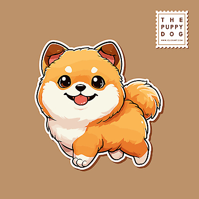동물 한마리 동물캐릭터 스티커 일러스트 사람없음 귀여움 강아지 개캐릭터 일러캐릭터 AI파일 캐릭터 1 컨셉 반려동물 개 파일형식 벡터