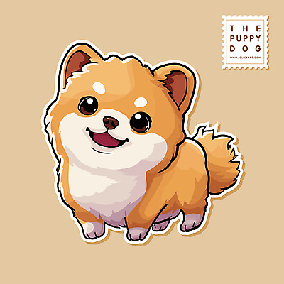 동물 한마리 동물캐릭터 스티커 일러스트 사람없음 귀여움 강아지 개캐릭터 일러캐릭터 AI파일 캐릭터 1 컨셉 반려동물 개 파일형식 벡터