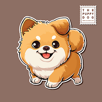 동물 한마리 동물캐릭터 스티커 일러스트 사람없음 귀여움 강아지 개캐릭터 일러캐릭터 AI파일 캐릭터 1 컨셉 반려동물 개 파일형식 벡터