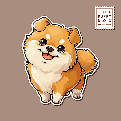 동물 한마리 동물캐릭터 스티커 일러스트 사람없음 귀여움 강아지 개캐릭터 일러캐릭터 AI파일 캐릭터 1 컨셉 반려동물 개 파일형식 벡터