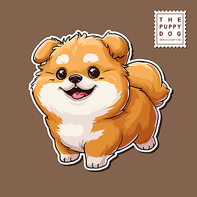 동물 한마리 동물캐릭터 스티커 일러스트 사람없음 귀여움 강아지 개캐릭터 일러캐릭터 AI파일 캐릭터 1 컨셉 반려동물 개 파일형식 벡터