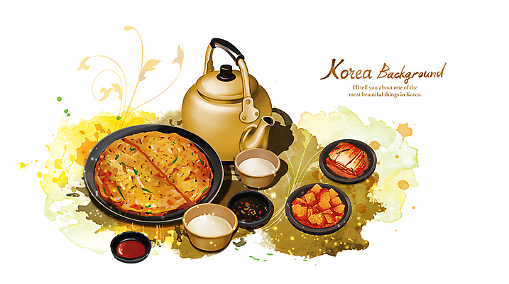 PSD 한식 일러스트 주전자 김치 한국 사람없음 갈색 전 깍두기 번짐 막걸리 양은주전자 국내일러스트 아시아 음식 컬러 주방용품 주류 파일형식 효과