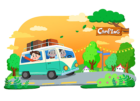 PSD 나무 구름 여자 남자 일러스트 하늘 휴식 상반신 성인 취미 세명 손들기 봄 캠핑 운전 표지판 캠핑장 캠핑카 성인만 국내일러스트 자연요소 식물 계절 컨셉 모션 자동차 레저 알림판 사람 파일형식