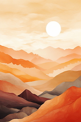 JPG 구름 백그라운드 일러스트 자연 하늘 추상 산 풍경 사람없음 태양 주황색 미니멀 국내일러스트 AI일러스트 AI콘텐츠 자연요소 컬러 무늬 생태계 파일형식