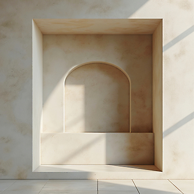 JPG 편집이미지 디자인 건축 벽 백그라운드 실내 그림자 사람없음 햇빛 사각형 공간 분위기 디지털합성 모던 아치 질감 편집소스 미니멀 비어있는 편집실사 AI포토 AI콘텐츠 도형 컨셉 내부 태양 CG 파일형식