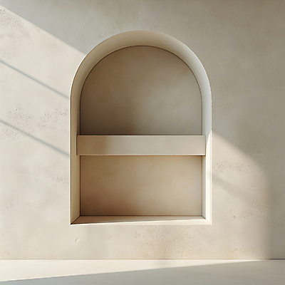 JPG 편집이미지 디자인 건축 벽 백그라운드 실내 그림자 사람없음 햇빛 공간 분위기 디지털합성 모던 아치 질감 편집소스 미니멀 비어있는 편집실사 AI포토 AI콘텐츠 컨셉 내부 태양 CG 파일형식