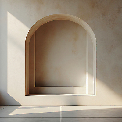 JPG 편집이미지 디자인 건축 벽 백그라운드 실내 그림자 사람없음 햇빛 공간 분위기 디지털합성 모던 아치 질감 편집소스 미니멀 비어있는 편집실사 AI포토 AI콘텐츠 컨셉 내부 태양 CG 파일형식