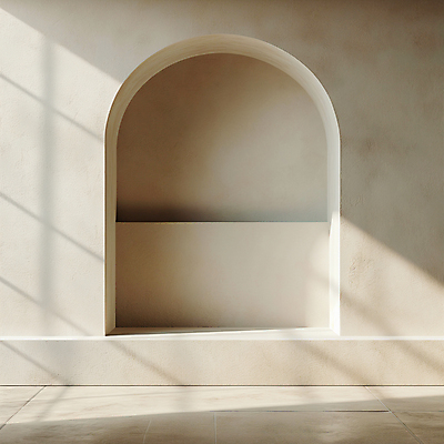 JPG 편집이미지 디자인 건축 벽 백그라운드 실내 그림자 사람없음 햇빛 공간 분위기 디지털합성 모던 아치 질감 편집소스 미니멀 비어있는 편집실사 AI포토 AI콘텐츠 컨셉 내부 태양 CG 파일형식