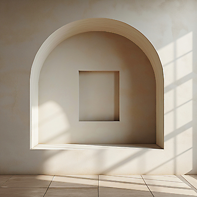 JPG 편집이미지 디자인 건축 벽 백그라운드 실내 그림자 사람없음 햇빛 사각형 공간 분위기 디지털합성 모던 아치 질감 편집소스 미니멀 비어있는 편집실사 AI포토 AI콘텐츠 도형 컨셉 내부 태양 CG 파일형식